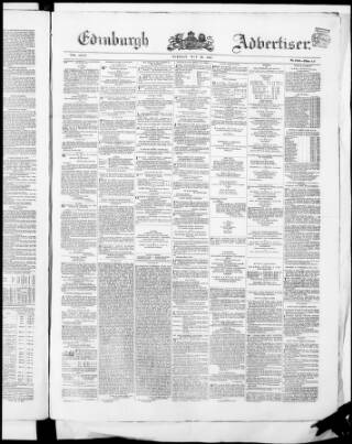 cover page of Edinburgh Advertiser published on May 22, 1855