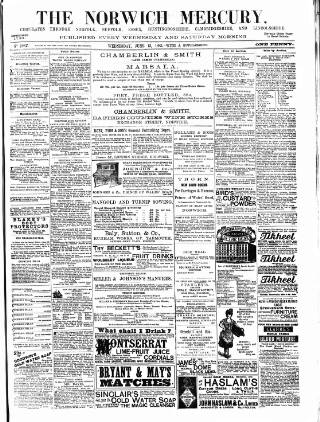 cover page of Norwich Mercury published on June 13, 1883