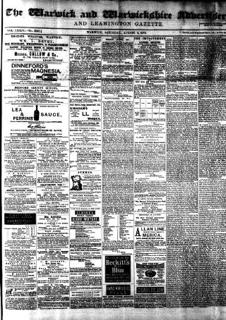 cover page of Warwick and Warwickshire Advertiser published on August 2, 1879