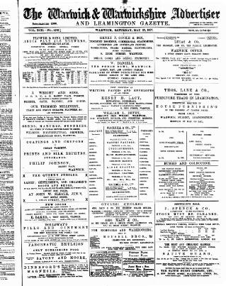cover page of Warwick and Warwickshire Advertiser published on May 22, 1897