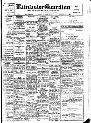 cover page of Lancaster Guardian published on April 1, 1938
