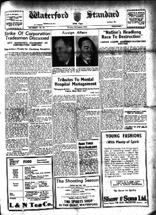 cover page of Waterford Standard published on August 2, 1947