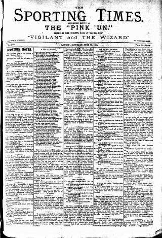 cover page of Sporting Times published on June 13, 1896