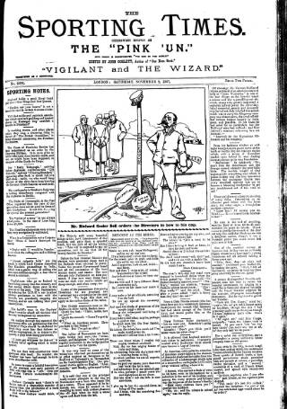 cover page of Sporting Times published on November 2, 1907