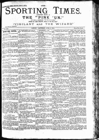 cover page of Sporting Times published on April 1, 1911