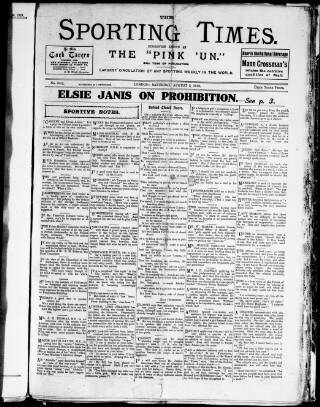 cover page of Sporting Times published on August 2, 1919
