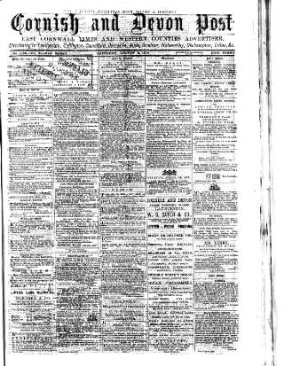cover page of Cornish & Devon Post published on August 2, 1879