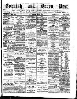 cover page of Cornish & Devon Post published on May 22, 1880