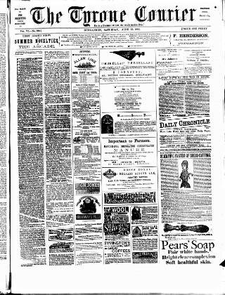 cover page of Tyrone Courier published on June 13, 1885