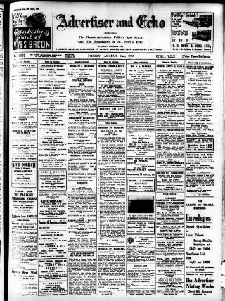 cover page of Thanet Advertiser published on August 2, 1935