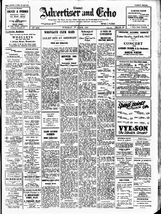 cover page of Thanet Advertiser published on April 1, 1947