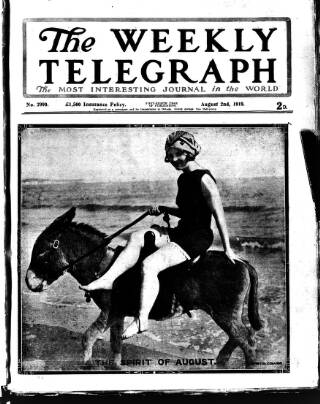 cover page of Sheffield Weekly Telegraph published on August 2, 1919