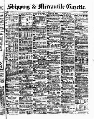 cover page of Shipping and Mercantile Gazette published on April 1, 1882