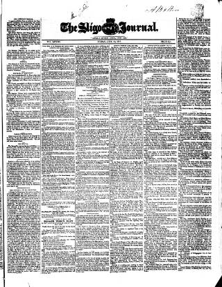 cover page of Sligo Journal published on June 13, 1856