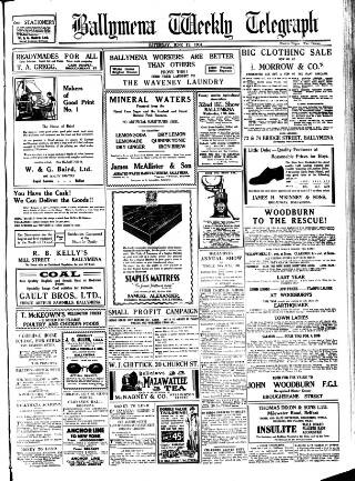 cover page of Ballymena Weekly Telegraph published on June 13, 1931