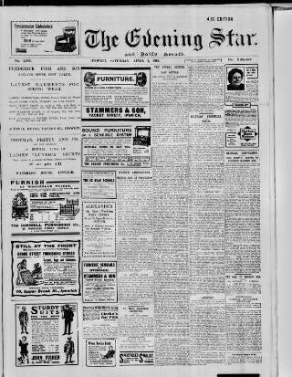 cover page of Evening Star published on April 1, 1916