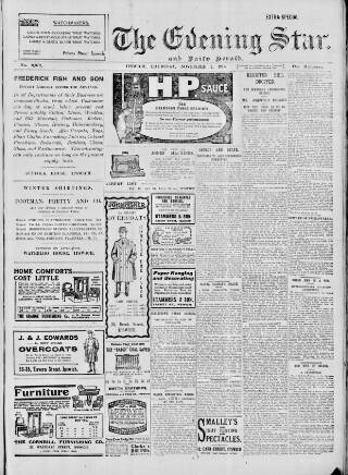cover page of Evening Star published on November 2, 1916