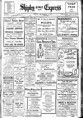 cover page of Shipley Times and Express published on November 2, 1923