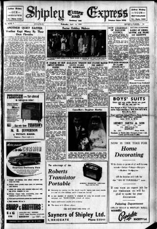 cover page of Shipley Times and Express published on April 1, 1959