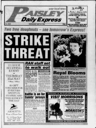 cover page of Paisley Daily Express published on May 22, 1996