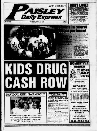 cover page of Paisley Daily Express published on April 1, 1997