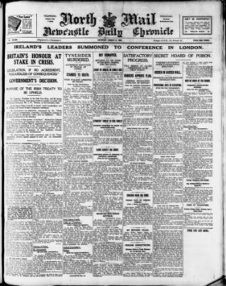 cover page of Newcastle Daily Chronicle published on August 2, 1924