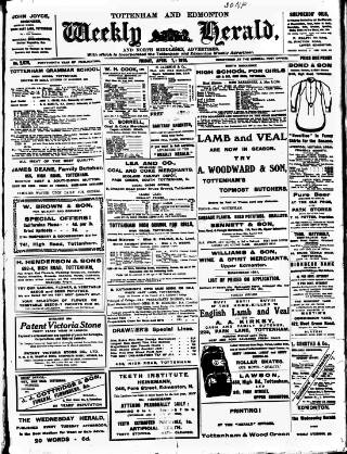 cover page of Tottenham and Edmonton Weekly Herald published on April 1, 1910