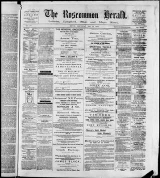 cover page of Roscommon Herald published on May 22, 1886