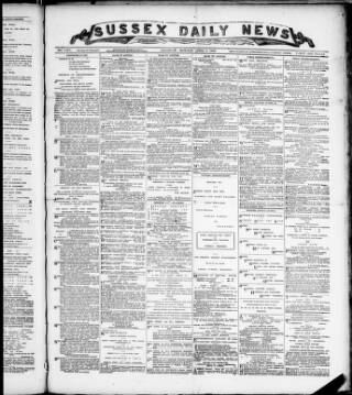 cover page of Sussex Daily News published on April 1, 1889