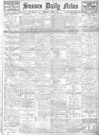 cover page of Sussex Daily News published on April 1, 1916