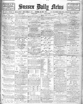 cover page of Sussex Daily News published on May 22, 1917