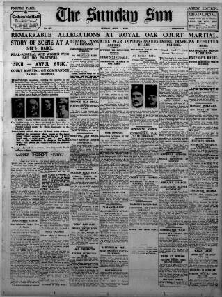 cover page of Sunday Sun (Newcastle) published on April 1, 1928