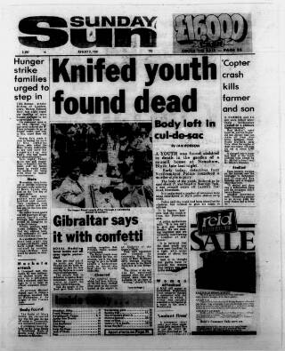 cover page of Sunday Sun (Newcastle) published on August 2, 1981