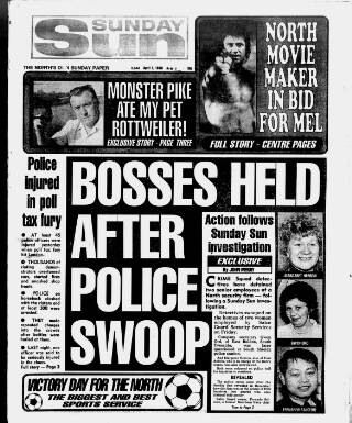 cover page of Sunday Sun (Newcastle) published on April 1, 1990