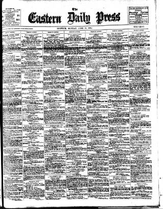 cover page of Eastern Daily Press published on June 13, 1904