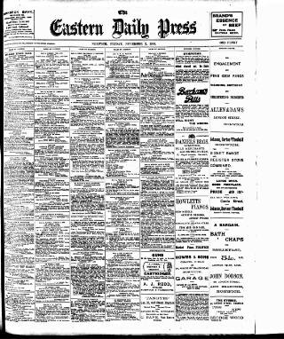 cover page of Eastern Daily Press published on November 2, 1906