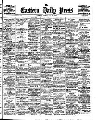 cover page of Eastern Daily Press published on May 22, 1908