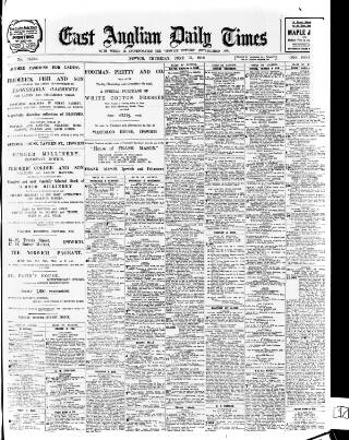cover page of East Anglian Daily Times published on June 13, 1912