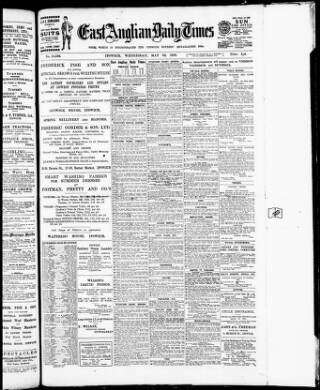 cover page of East Anglian Daily Times published on May 22, 1918
