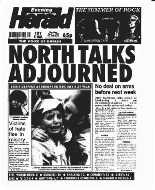 cover page of Evening Herald (Dublin) published on April 1, 1999
