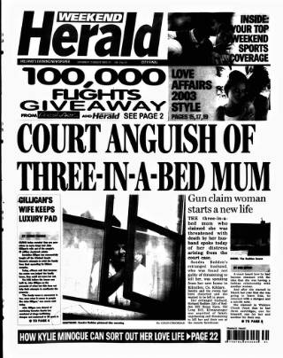 cover page of Evening Herald (Dublin) published on August 2, 2003