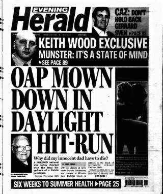 cover page of Evening Herald (Dublin) published on May 22, 2006