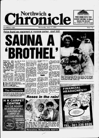 cover page of Northwich Chronicle published on June 13, 1990