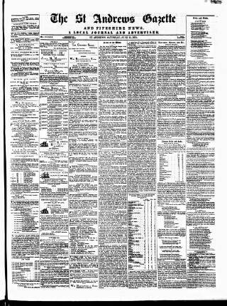 cover page of St. Andrews Gazette and Fifeshire News published on June 13, 1874