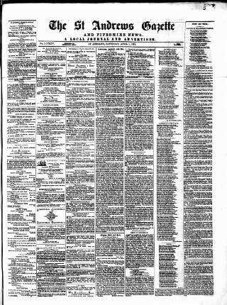 cover page of St. Andrews Gazette and Fifeshire News published on April 1, 1876