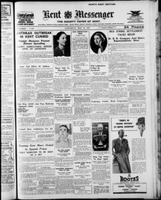 cover page of Maidstone Telegraph published on May 22, 1937