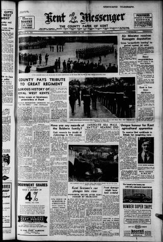 cover page of Maidstone Telegraph published on November 2, 1956