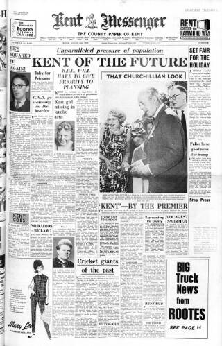 cover page of Maidstone Telegraph published on August 2, 1963