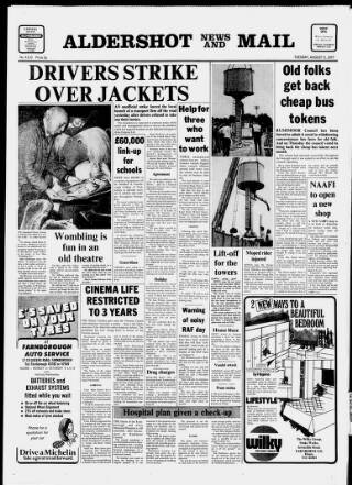 cover page of Aldershot News published on August 2, 1977