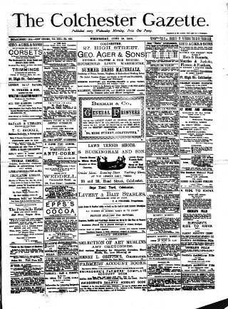 cover page of Colchester Gazette published on June 19, 1889